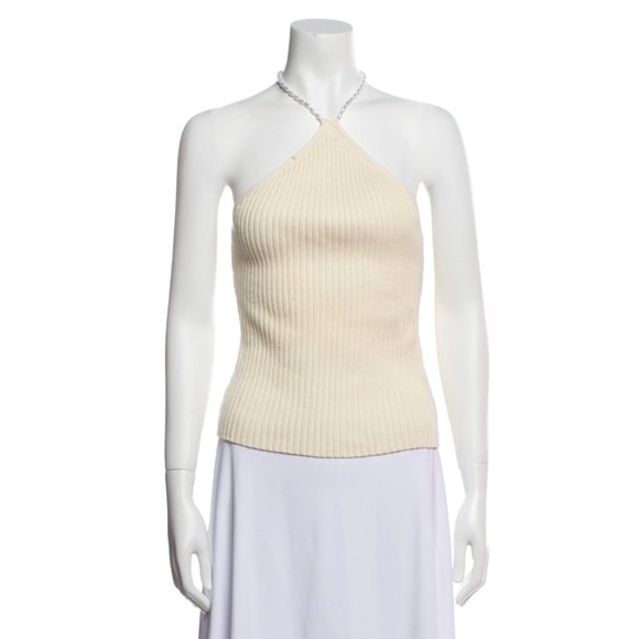 MUSIER PARIS Jonnie Halterneck Sleeveless Crop Top NWT - Picture 1 of 3